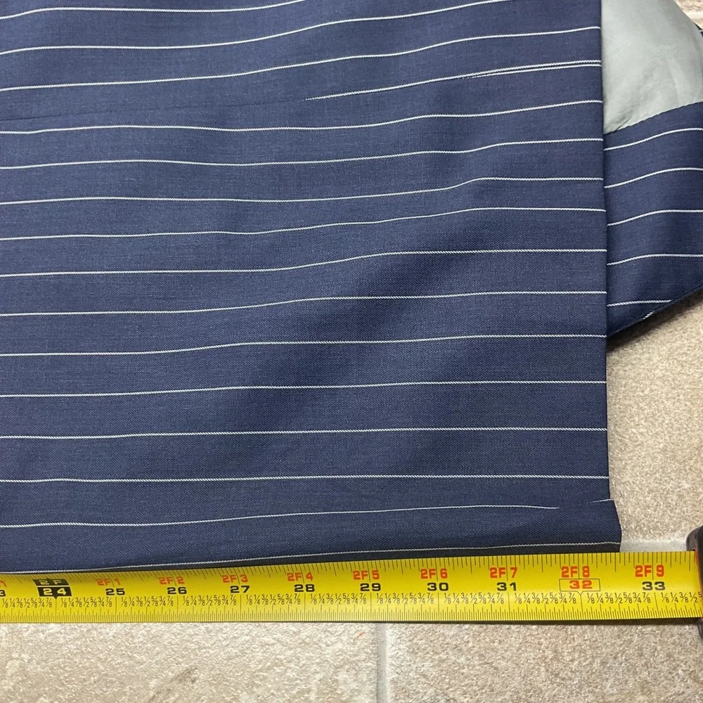 Samuelsohn Holland & Sherry Wool Pinstripe Blazer Navy Blue The Hound SF Mens